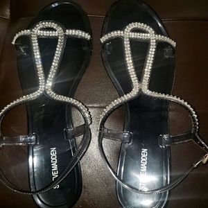 Steve Madden Clear sandals with Rhinestones